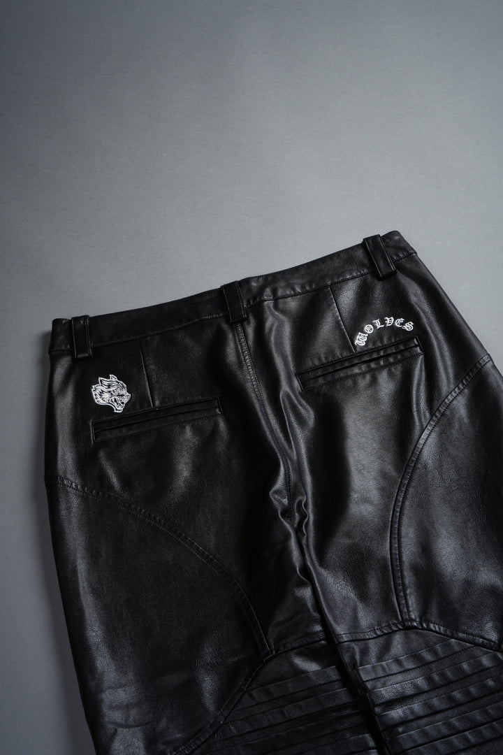 Wolves Chopper McKagan Faux Leather Pants in Black