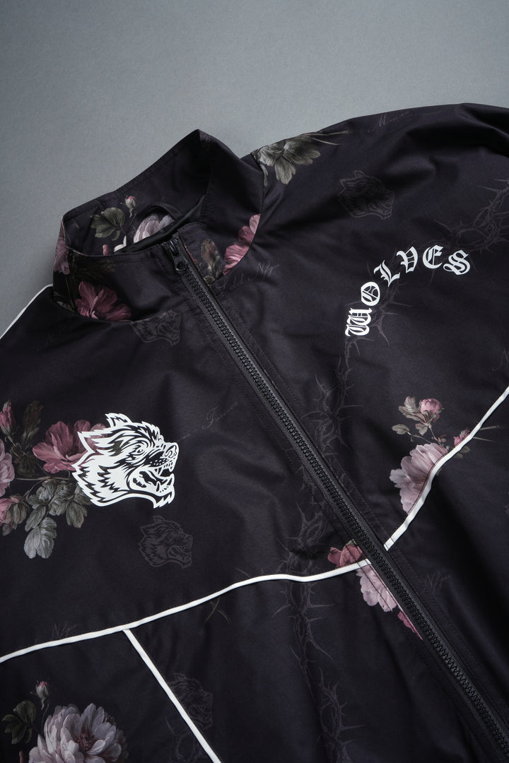 Wolf Chopper Quinn Track Jacket in Black Rose Thorn