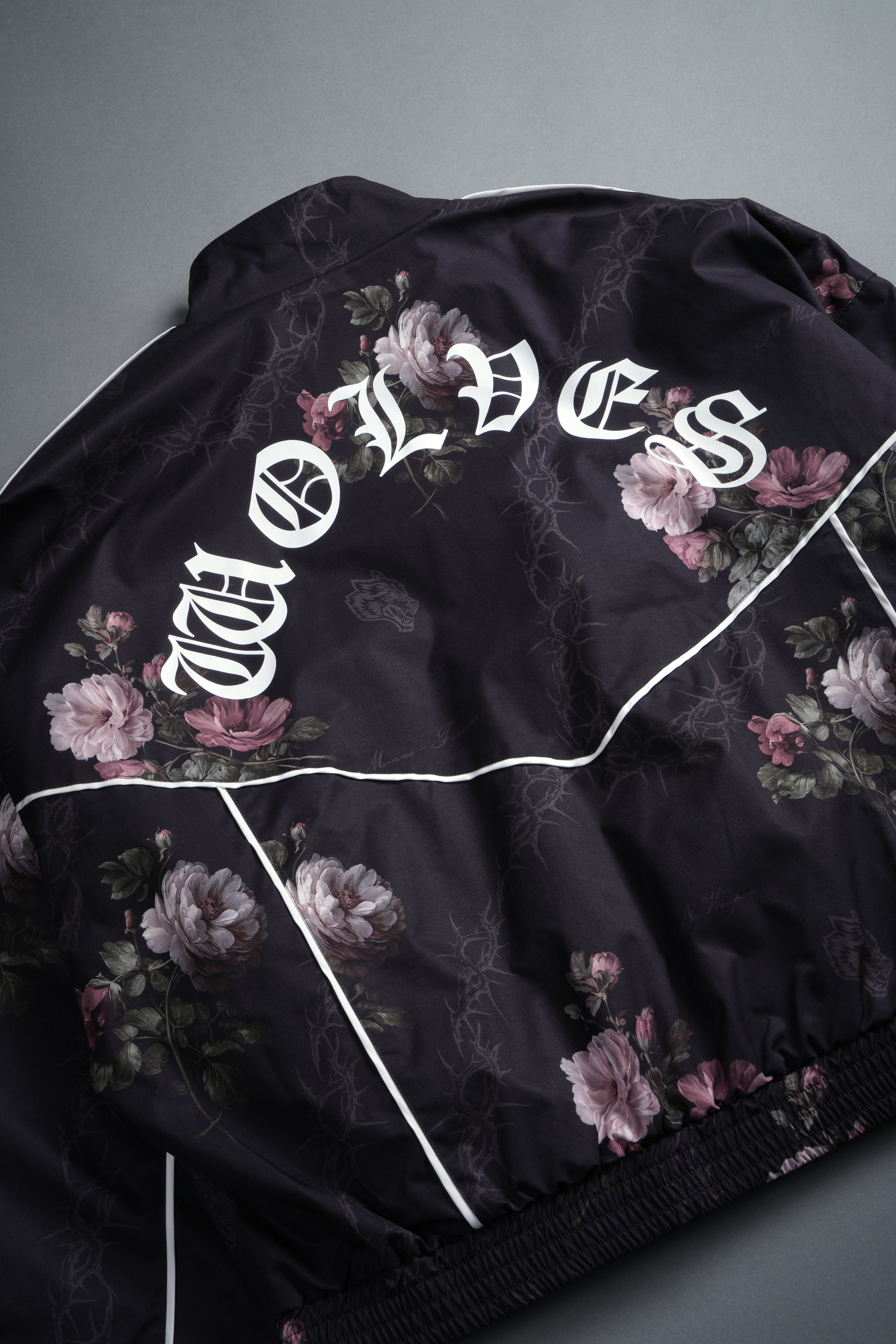 Wolf Chopper Quinn Track Jacket in Black Rose Thorn
