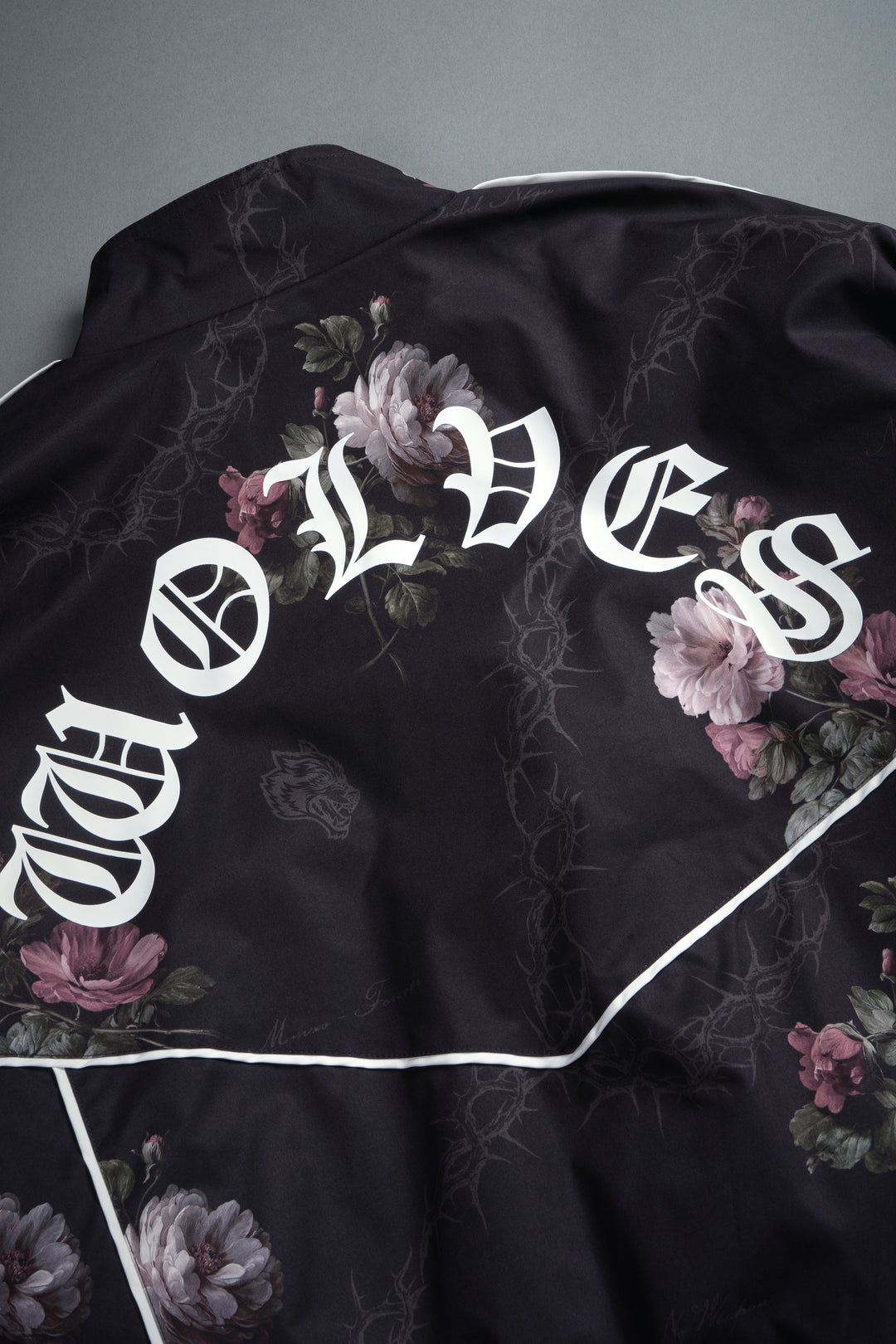 Wolf Chopper Quinn Track Jacket in Black Rose Thorn