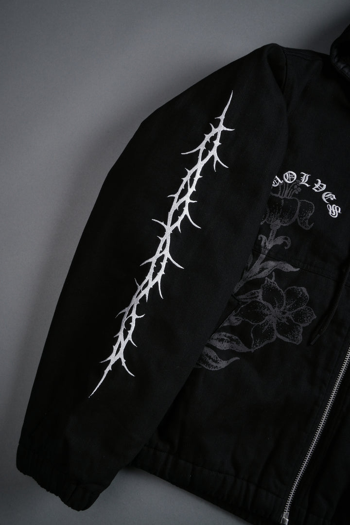 Wolves Pray Calaway Jacket in Distressed Black