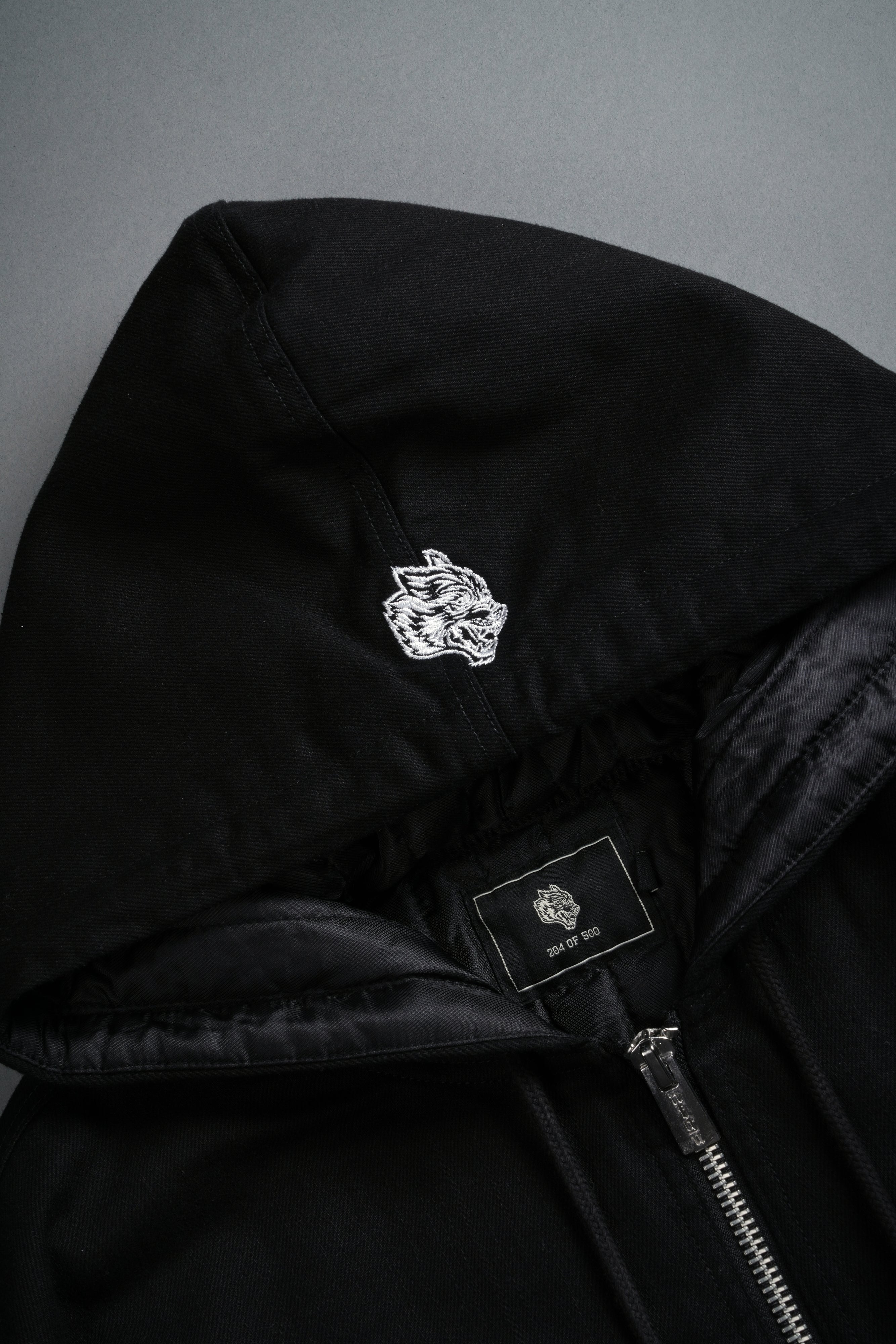 Wolves Pray Calaway Jacket in Distressed Black