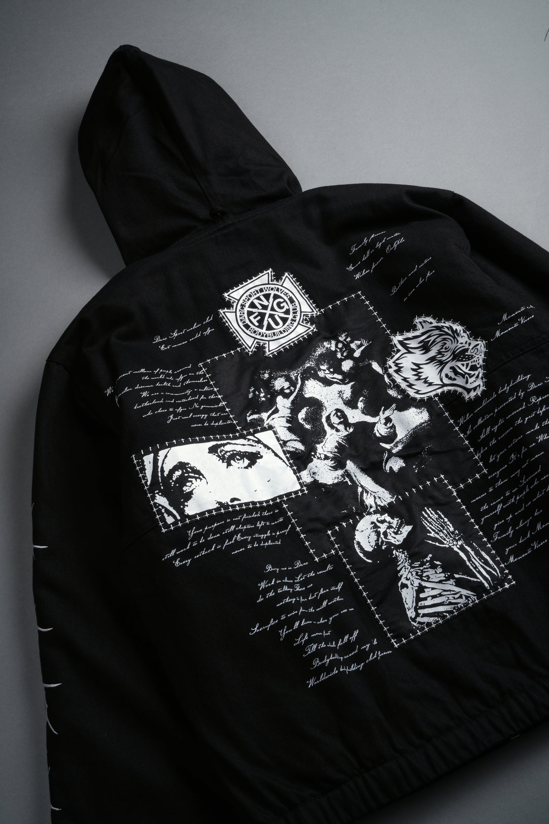 Wolves Pray Calaway Jacket in Distressed Black