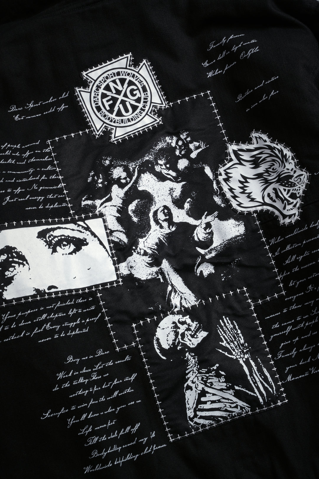 Wolves Pray Calaway Jacket in Distressed Black
