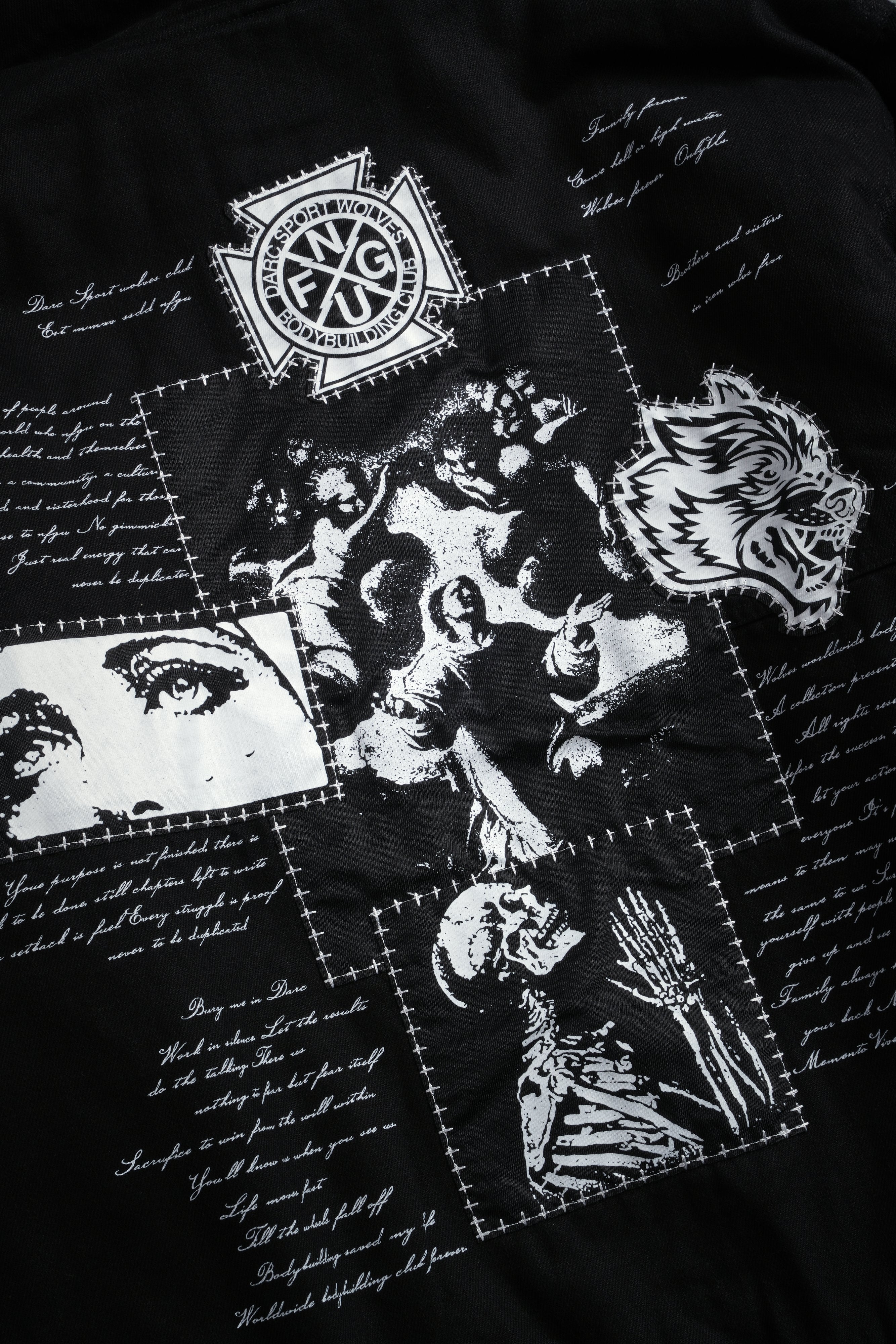 Wolves Pray Calaway Jacket in Distressed Black