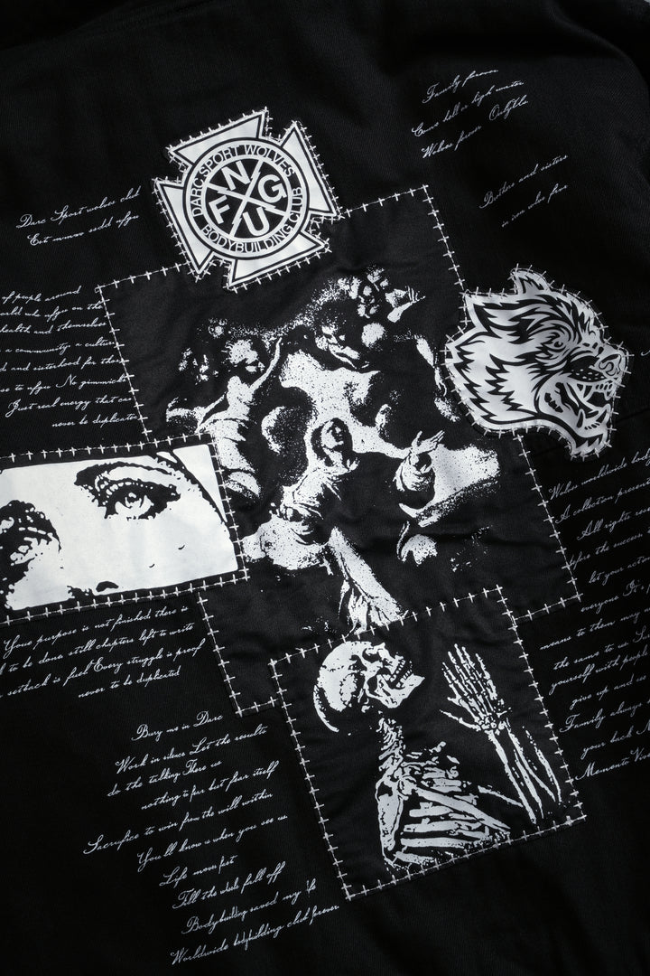 Wolves Pray Calaway Jacket in Distressed Black