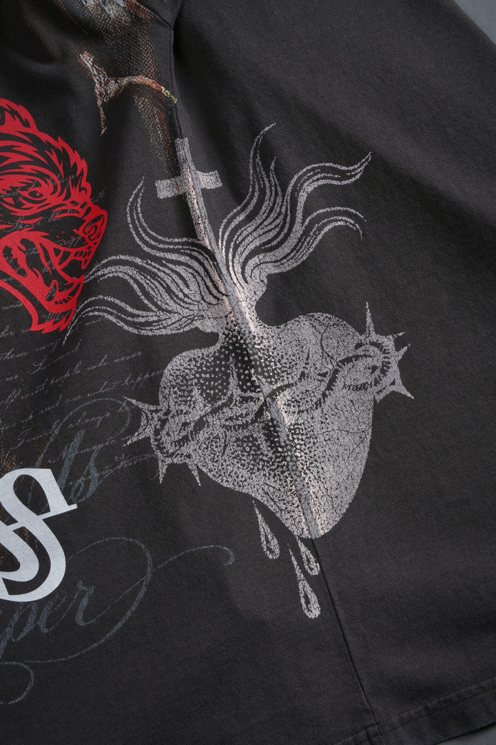 The Fallen Grunge Tee in Wolf Gray