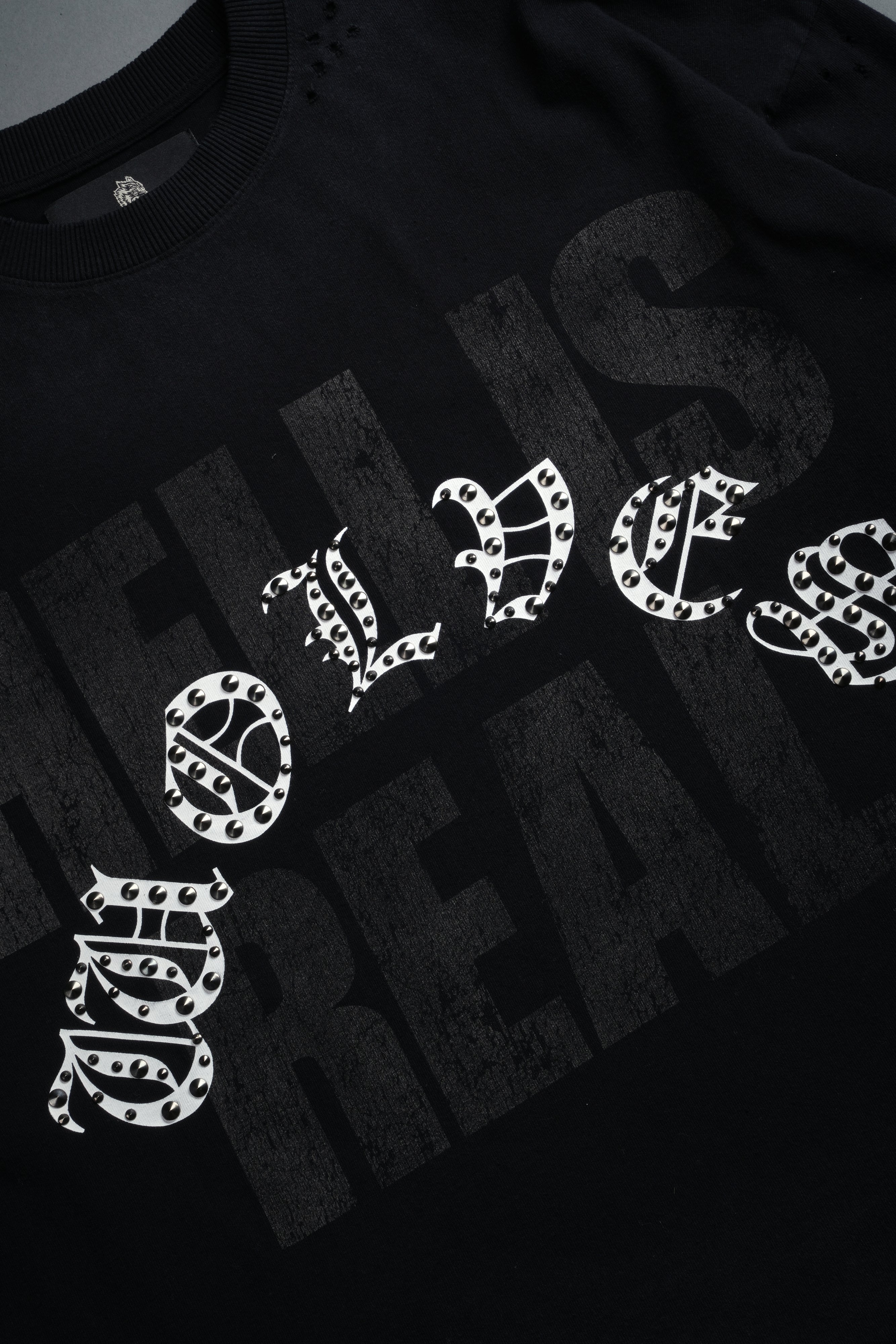 Hell is Real Distressed Grunge "Box Cut" Tee V2 in Black Drift Wash