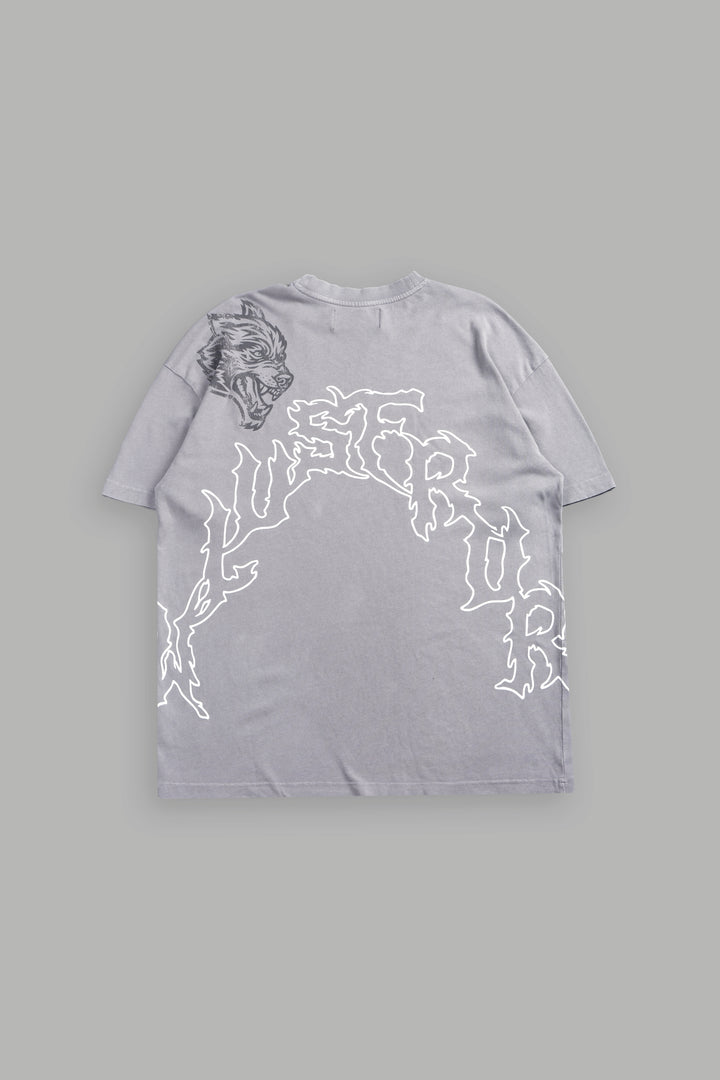 Night Blade Premium Oversized Tee In Dove Gray