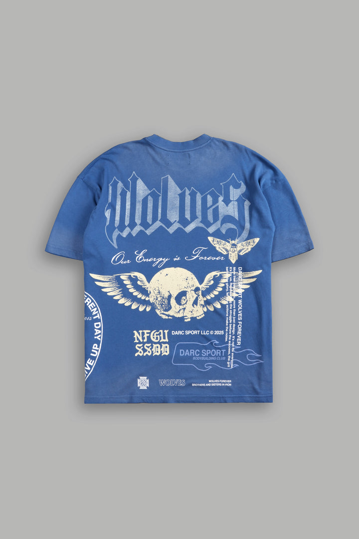 Free Will "Premium" Oversized Tee in LA Blue Driftwash