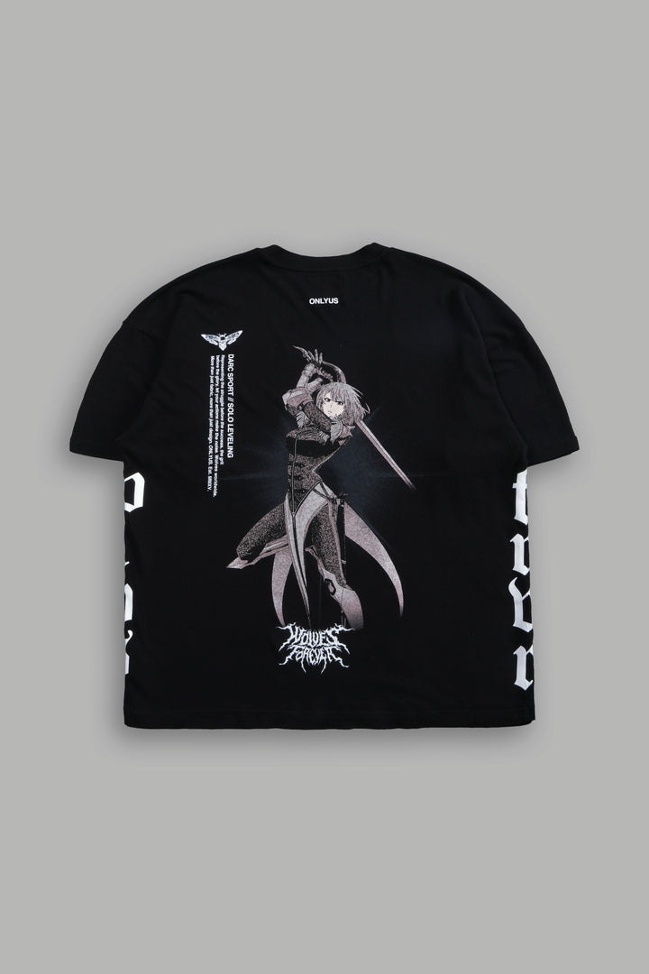 Cha Hae-In "Side By Side" Series Premium Oversized Tee in Black