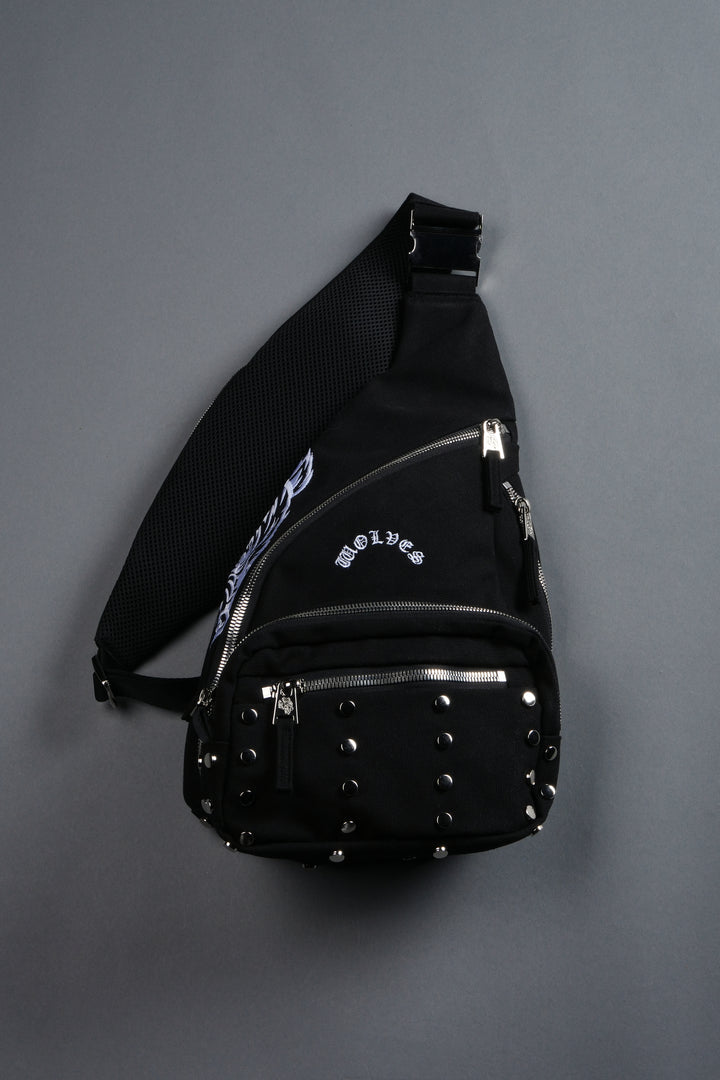 Wolf Head Ronin Side Bag in Black
