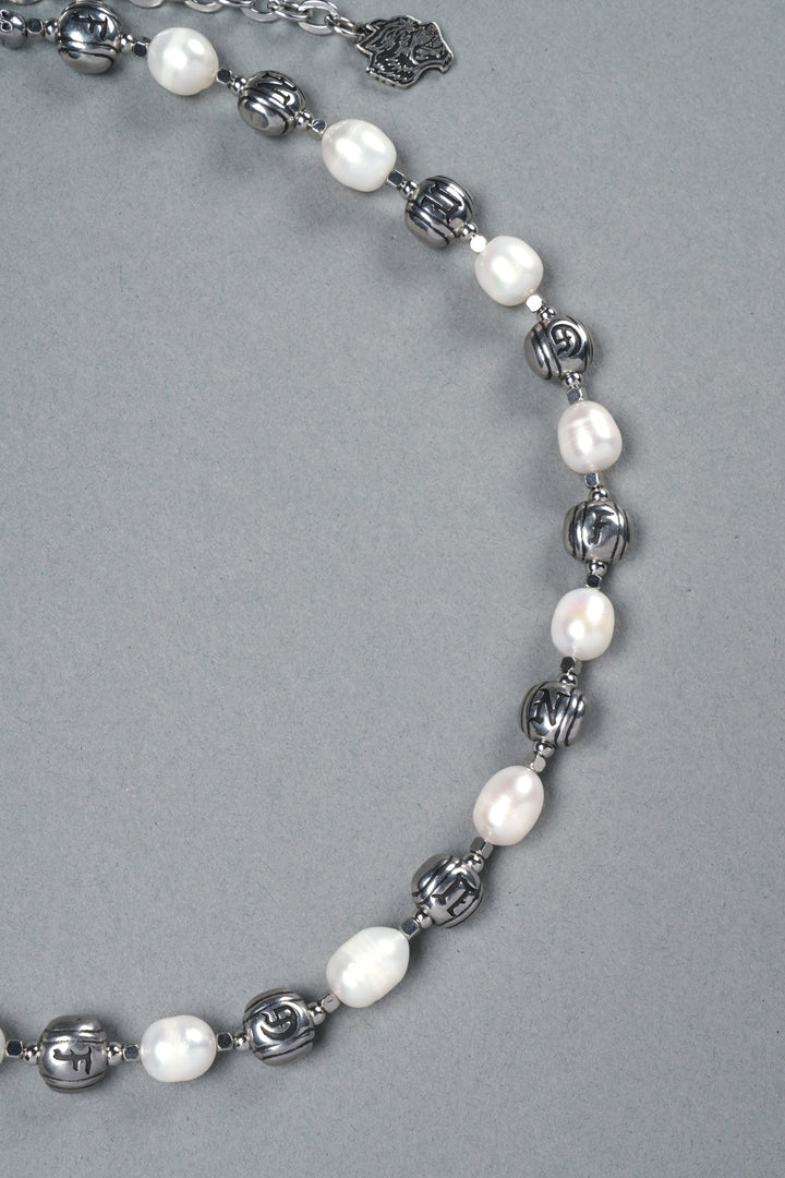 Our Mantra Big Pearl Necklace in Pearl White