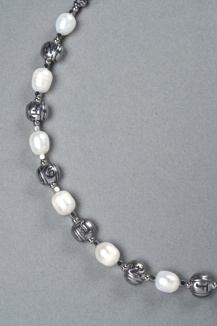 Our Mantra Big Pearl Necklace in Pearl White
