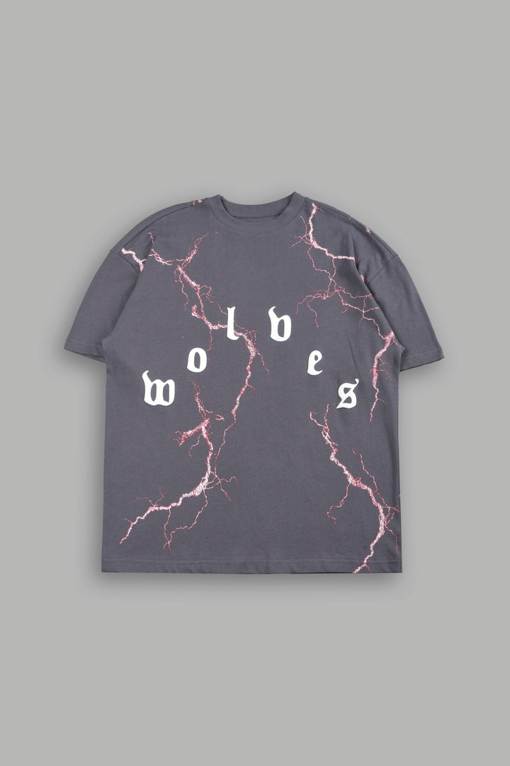 Lightning Frvr Premium Oversized Tee in Slate Gray