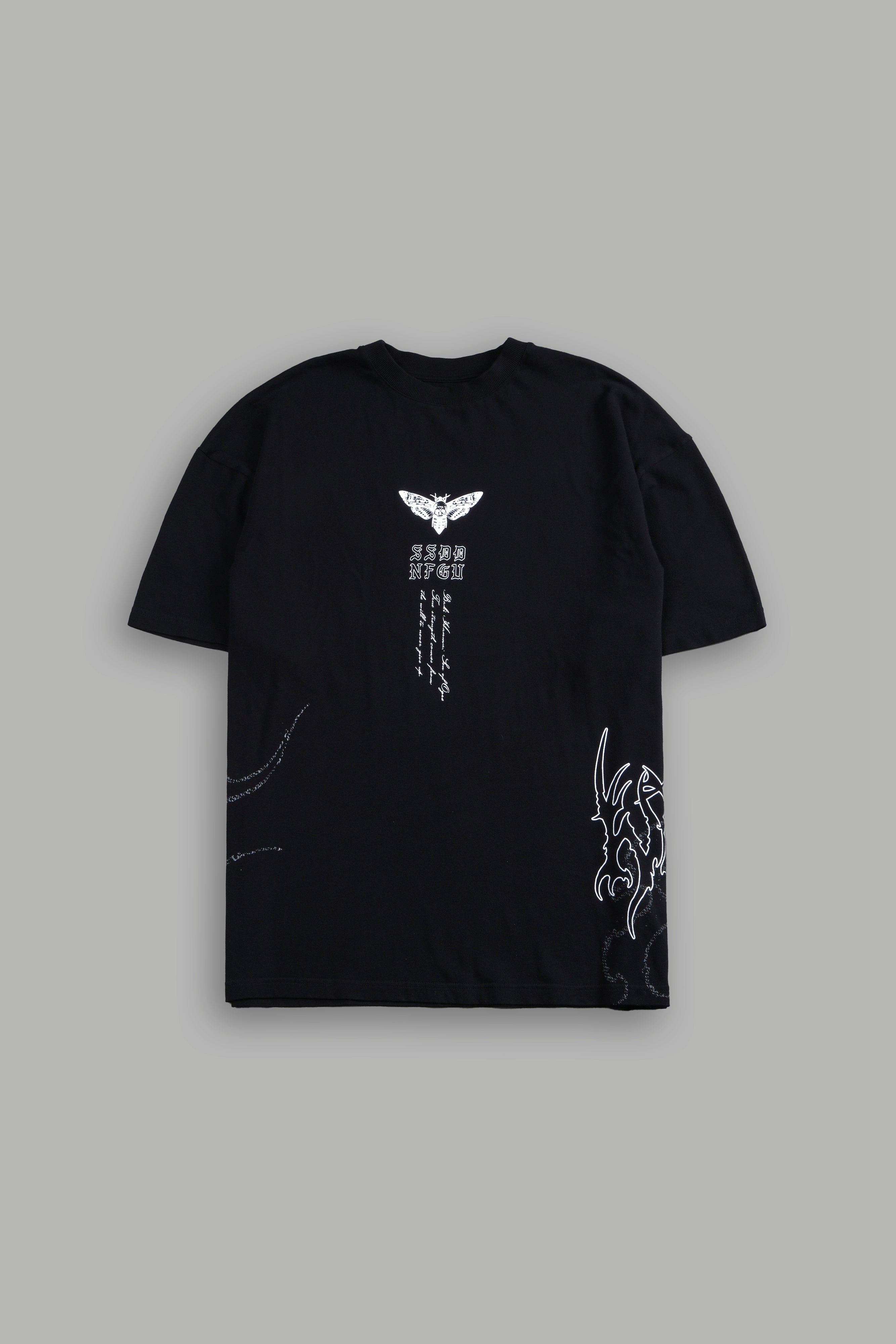 Yujiro Hanma "Side By Side" Series Premium Oversized Tee in Black