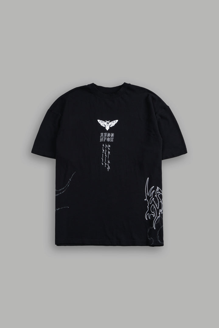 Yujiro Hanma "Side By Side" Series Premium Oversized Tee in Black