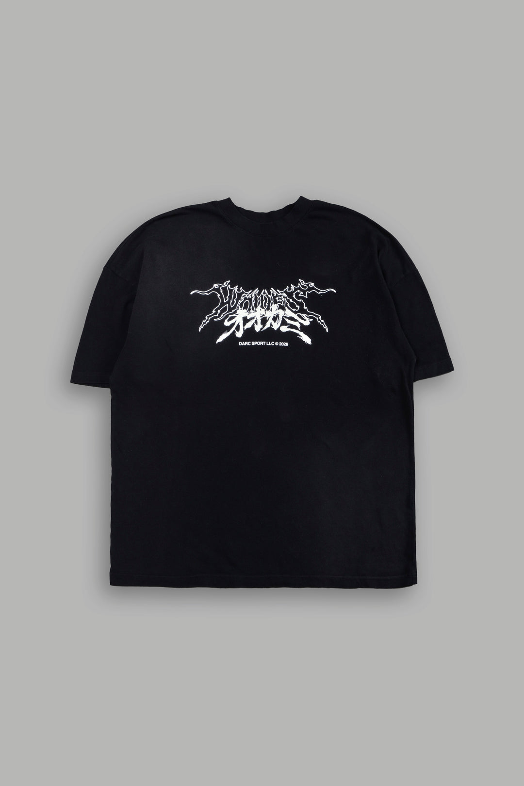 Samurai And The Wolf Premium Oversized Tee in Black