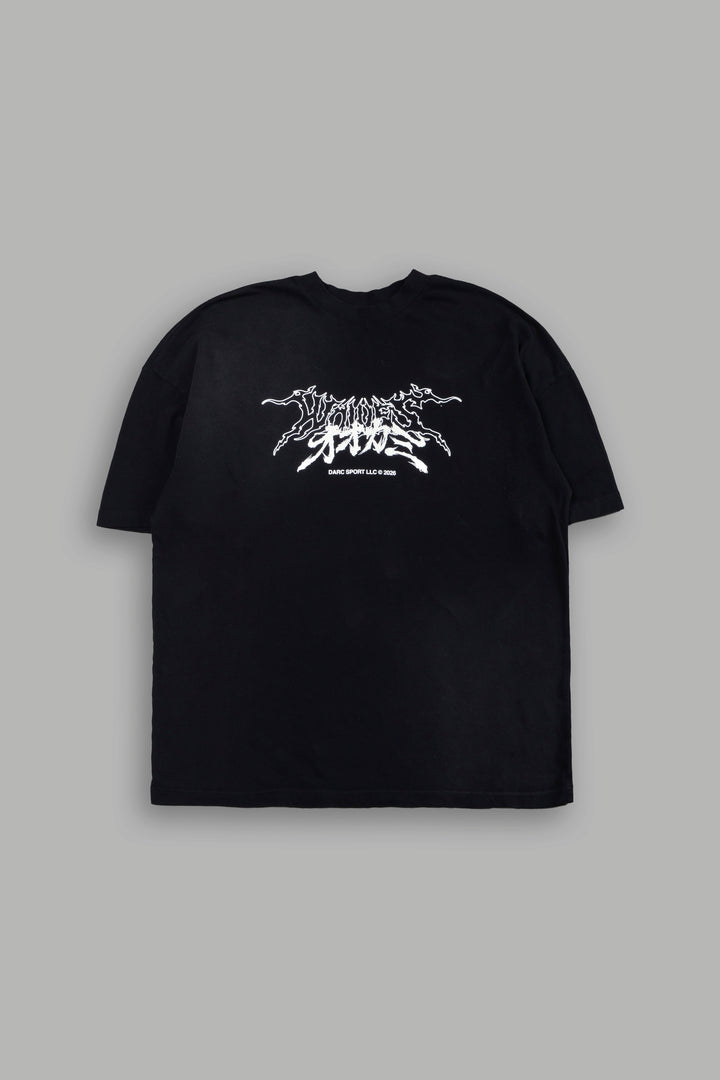 Samurai And The Wolf Premium Oversized Tee in Black