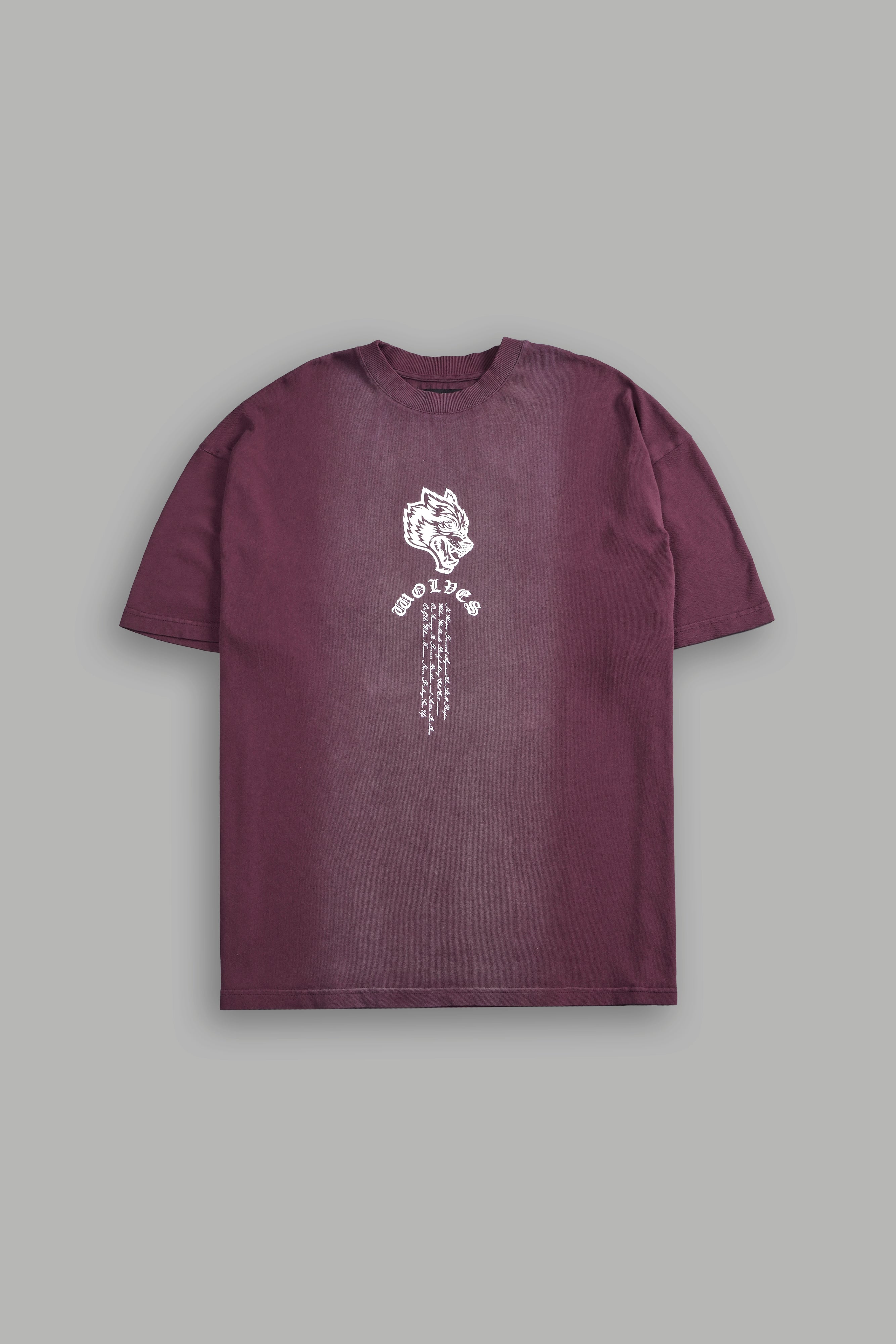 The Last "Premium" Oversized Tee in Cherry Wine Tonal Sun Fade