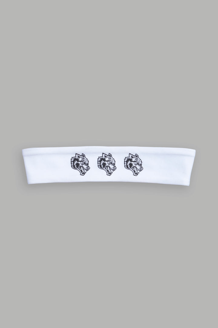 Triple Wolf Energy Headband in White