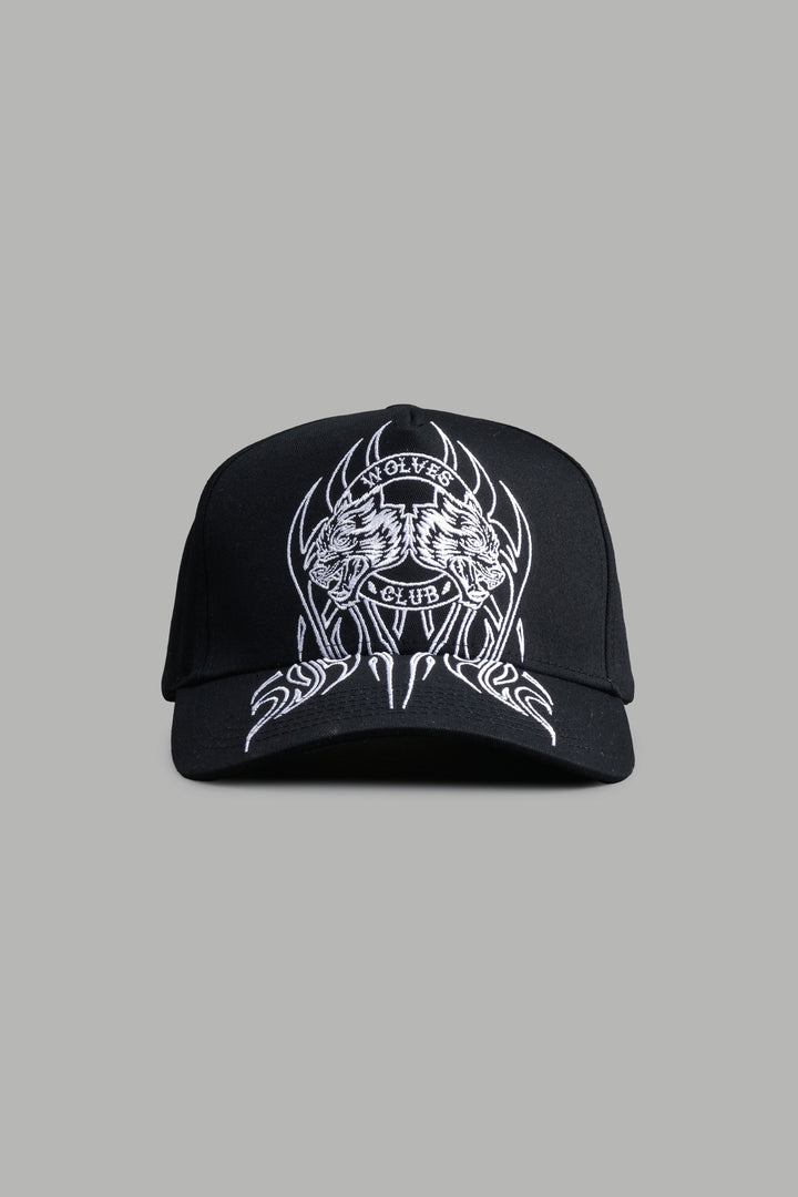 Finite Flame 5 Panel Hat in Black