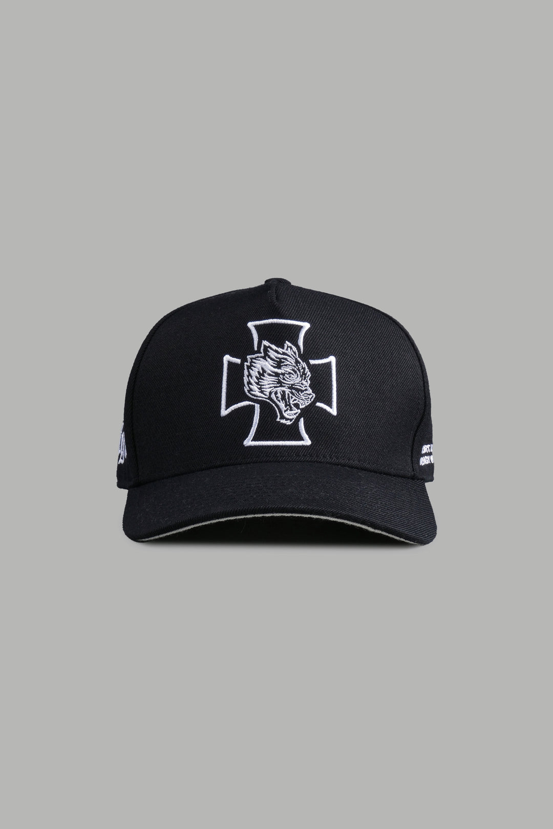 Wolf Iron Cross A Frame Snapback in Black