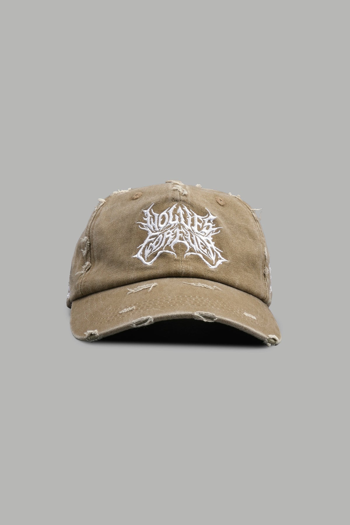 Leap Of Faith V2 Distressed Dad Hat In Cactus Gray