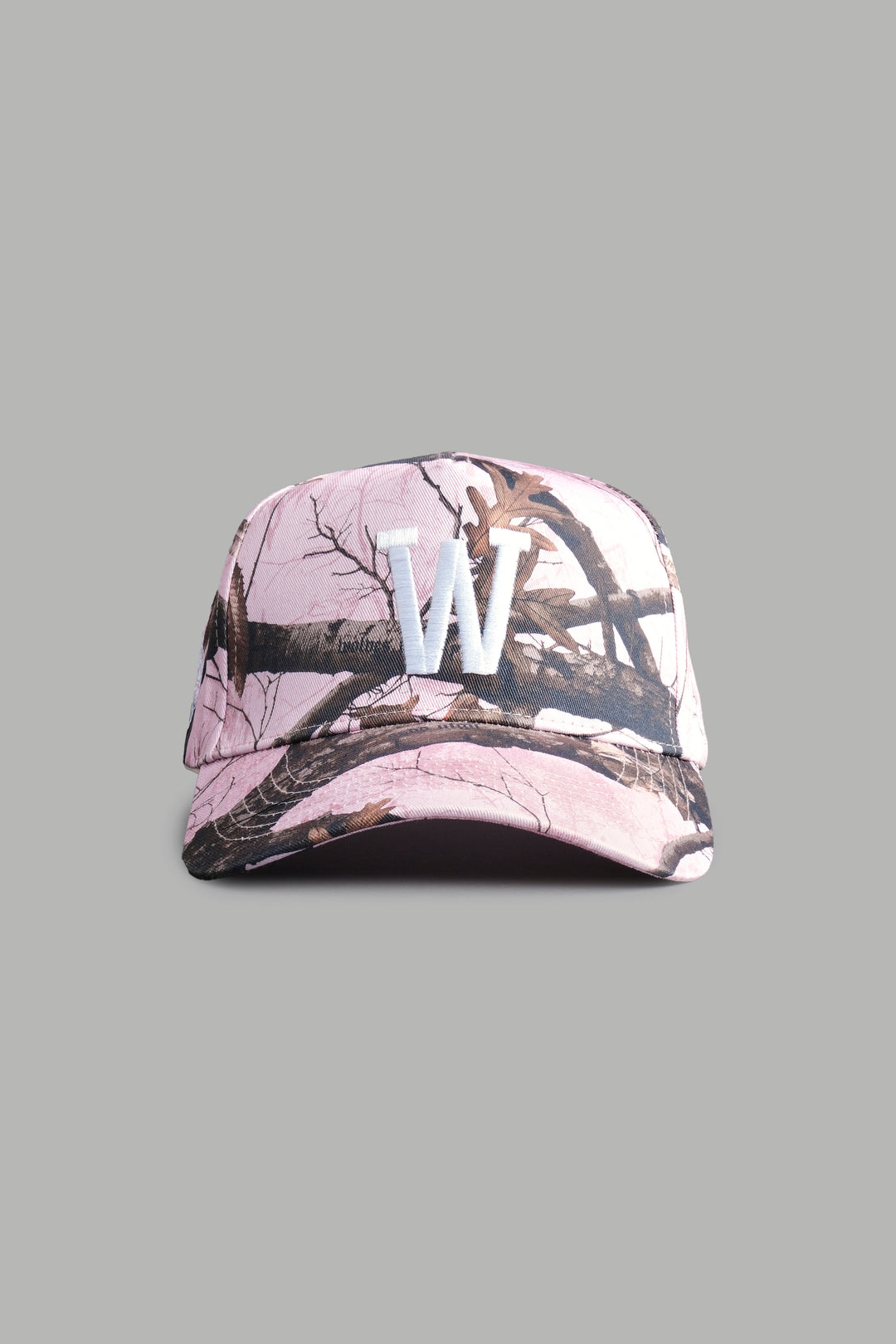 W No Weapon 5 Panel Hat in Brown/Light Mauve Woodland Camo