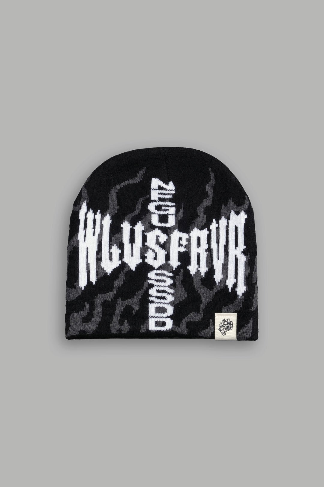 Iron Cross Cap Beanie in Black