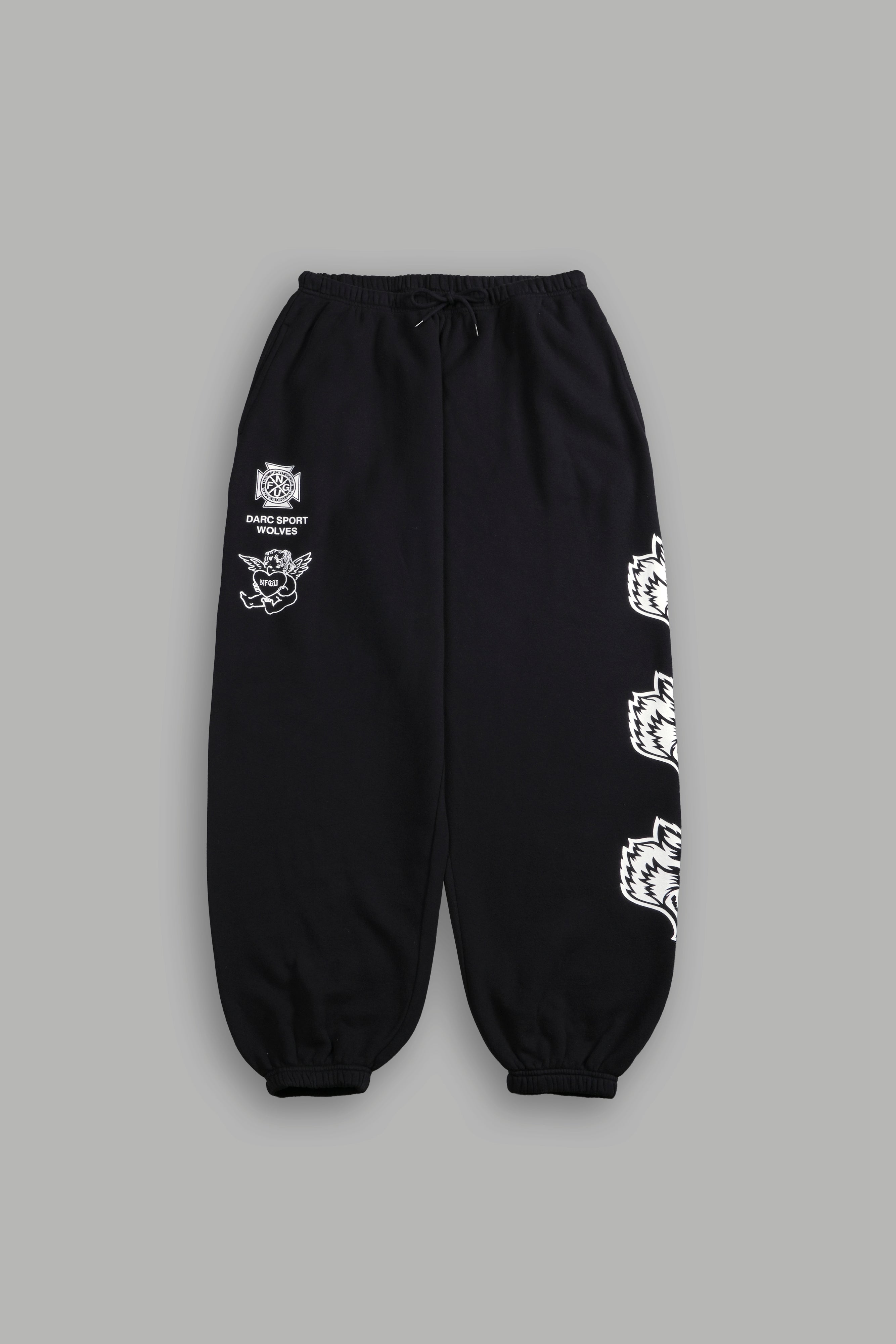 Heart Cherub Lightweight Lounger Sweat Pants in Black