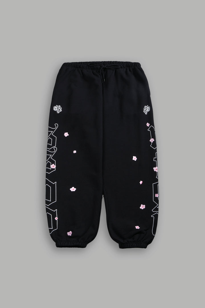 Blossom Mantra Unisex Lounger Sweat Pants in Black