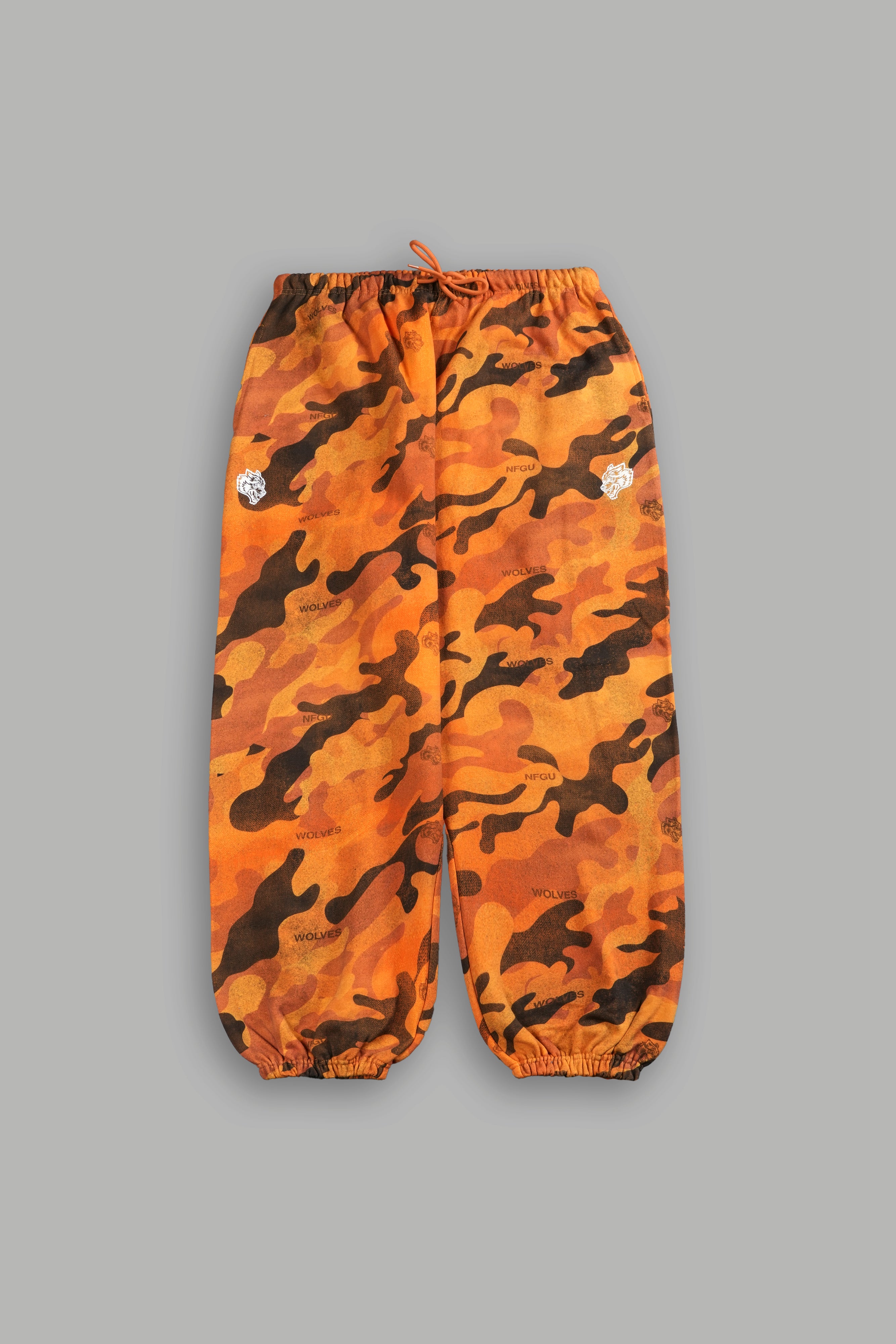 Dual Wolf Unisex Lounger Sweat Pants in DSVD Orange Camo