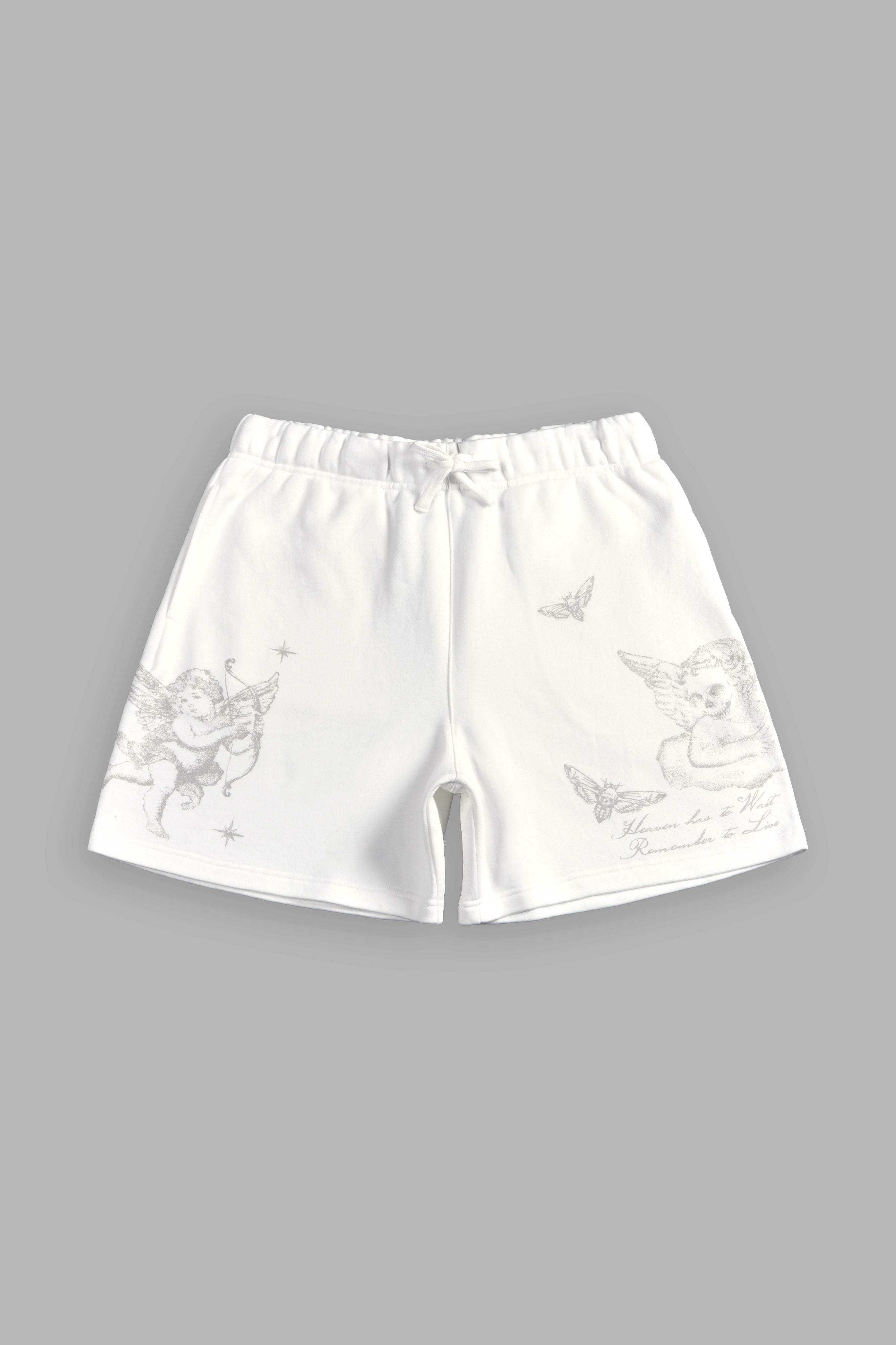Fallen Cherub Oversized Post Lounge Sweat Shorts in Cream
