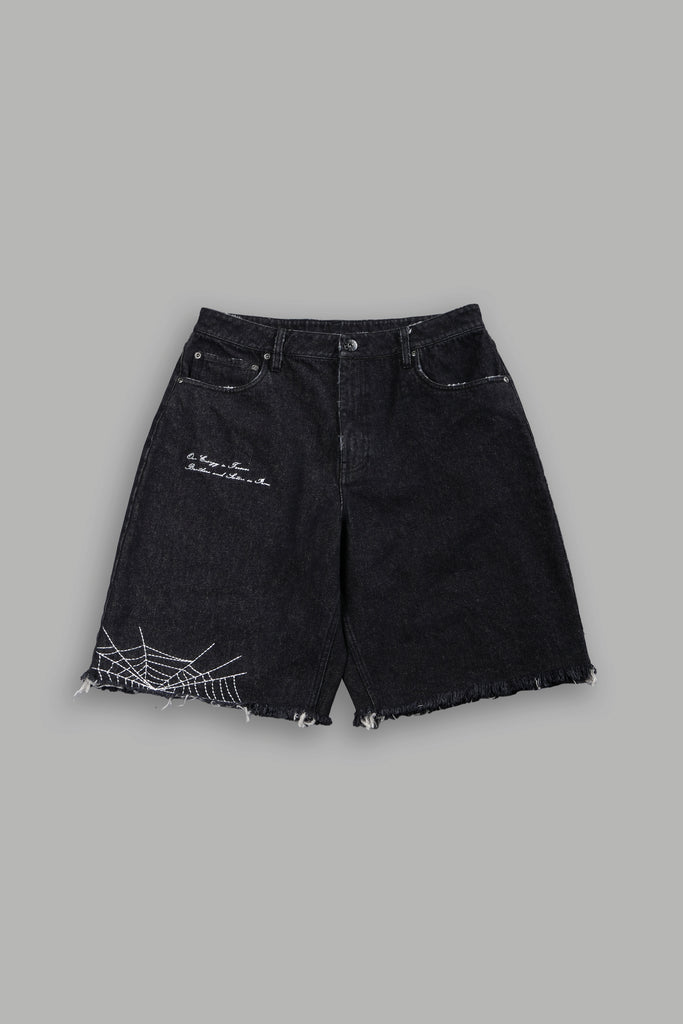 Sashiko Webs Ash Denim Jean Short in Black – DarcSport