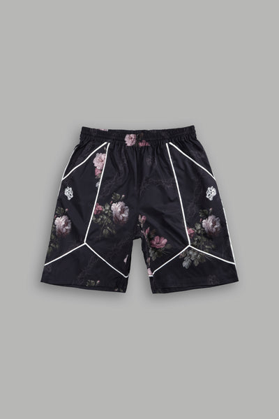 シャルボンcharbon FLOWER7 POCKETSRACINGSHORTS Dual Mens Quinn Track Shorts in Black Rose Thorn – DarcSport