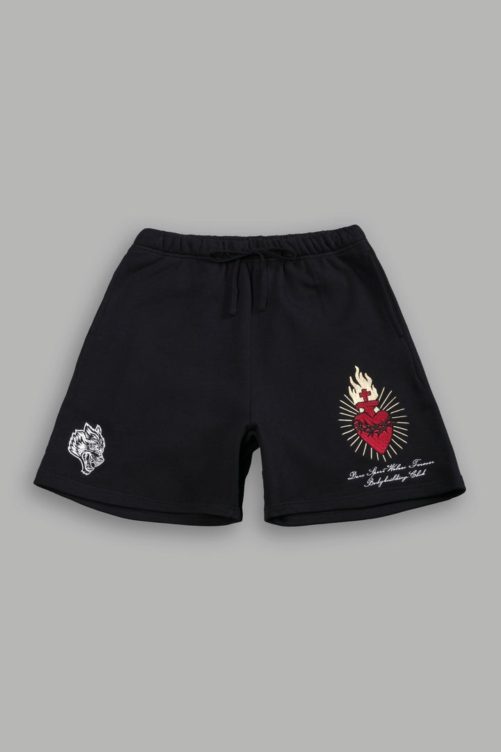 Doomed Love Post Lounge Sweat Shorts in Black