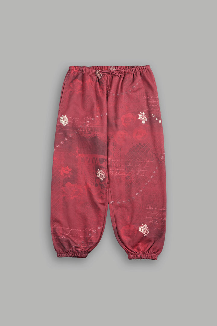 Wolves Pyramid Lightweight Lounger Sweat Pants In Rosas De Sangre