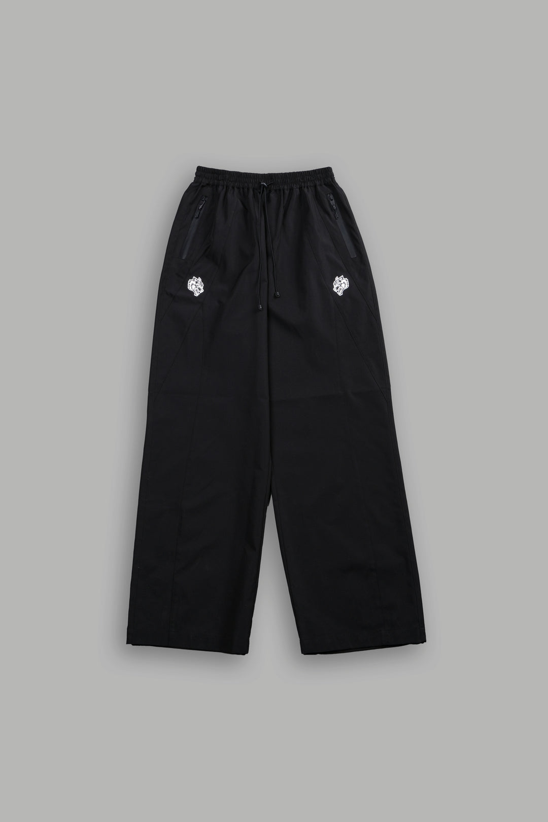 Dual Wolf Chopper Brolic Unisex Track Pants in Black/Black