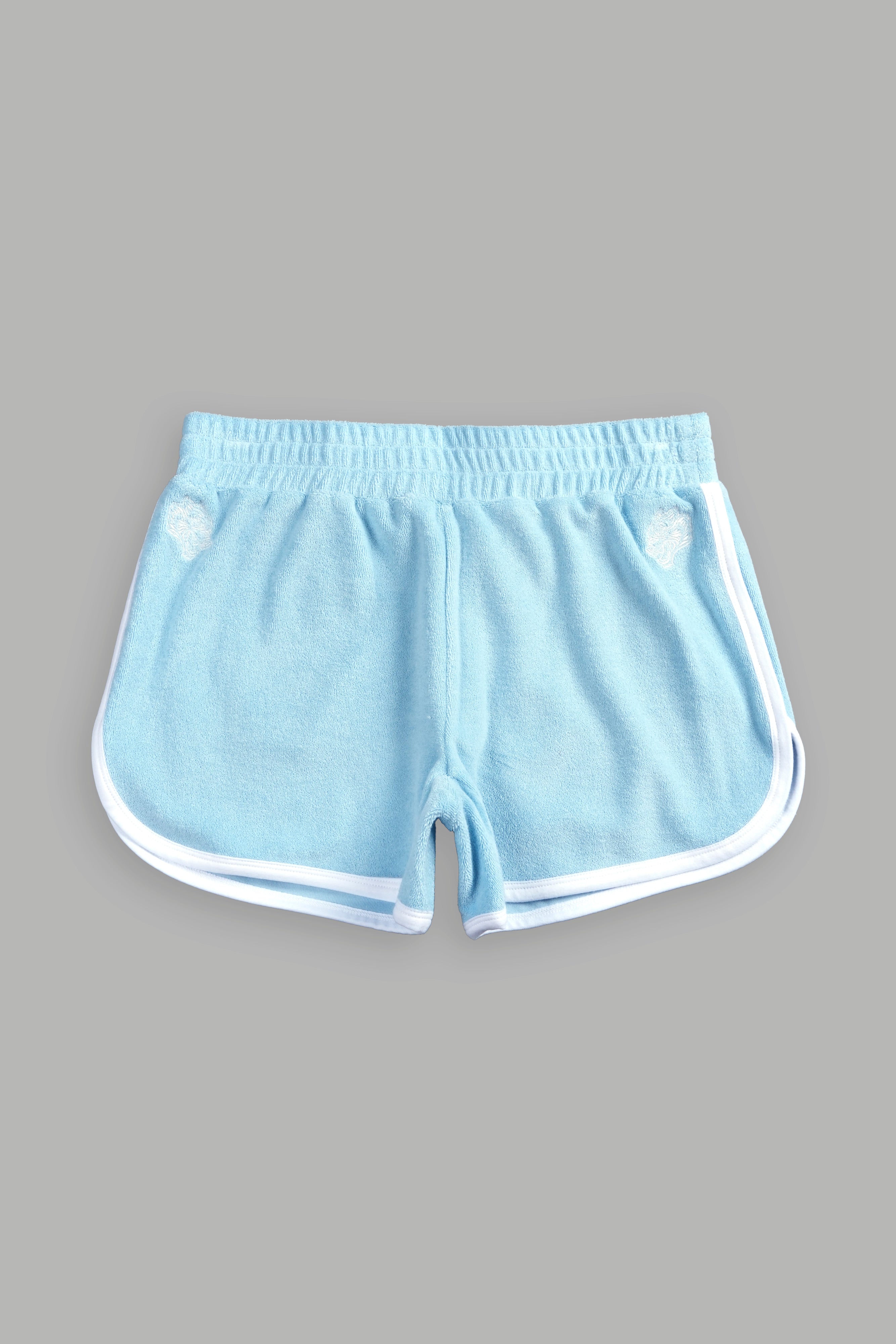 Dual Wolf Tia Track Shorts in Baby Blue