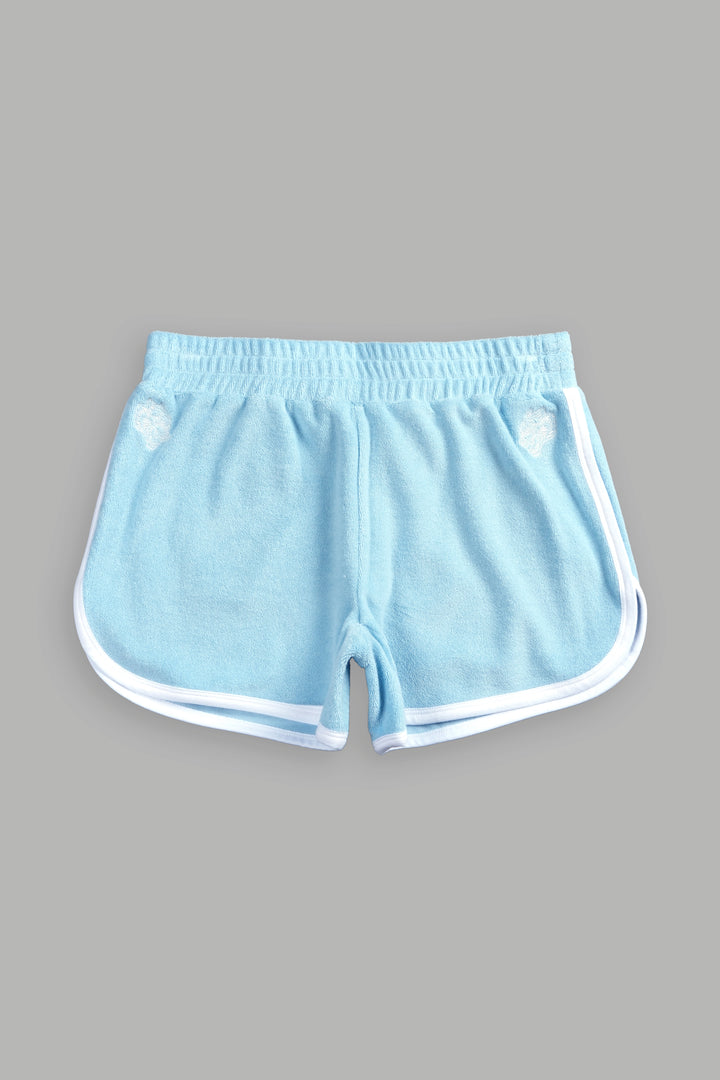 Dual Wolf Tia Track Shorts in Baby Blue