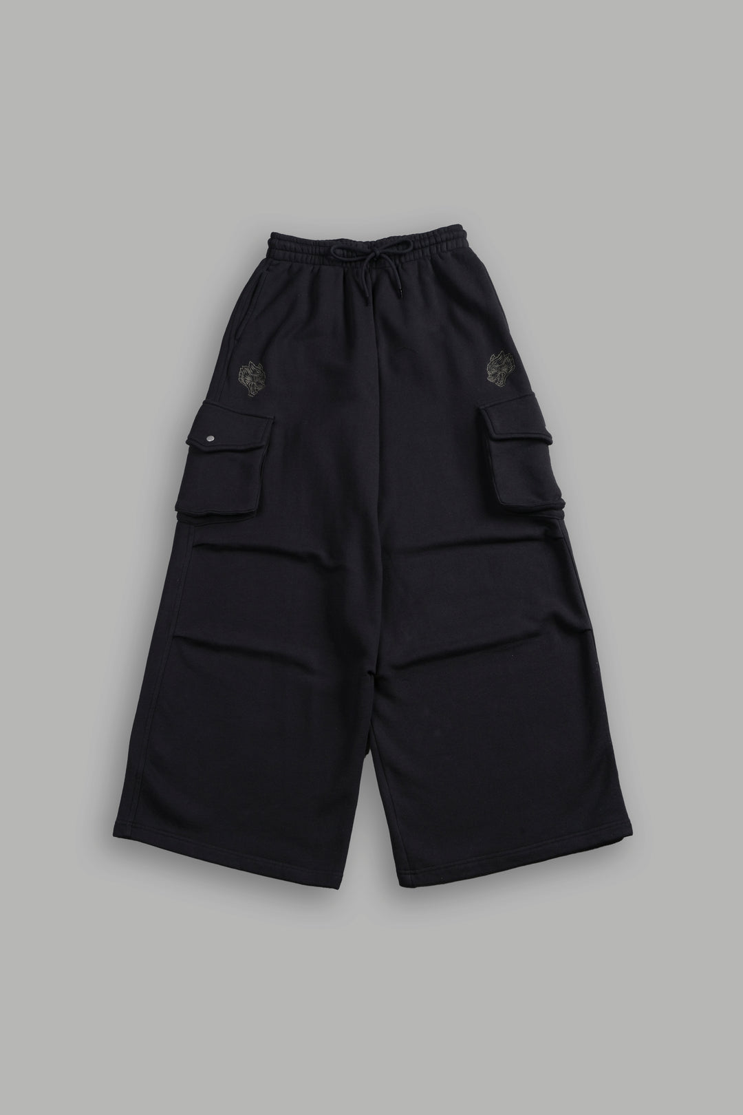 Dual Mia Cargo Sweat Pants in Black