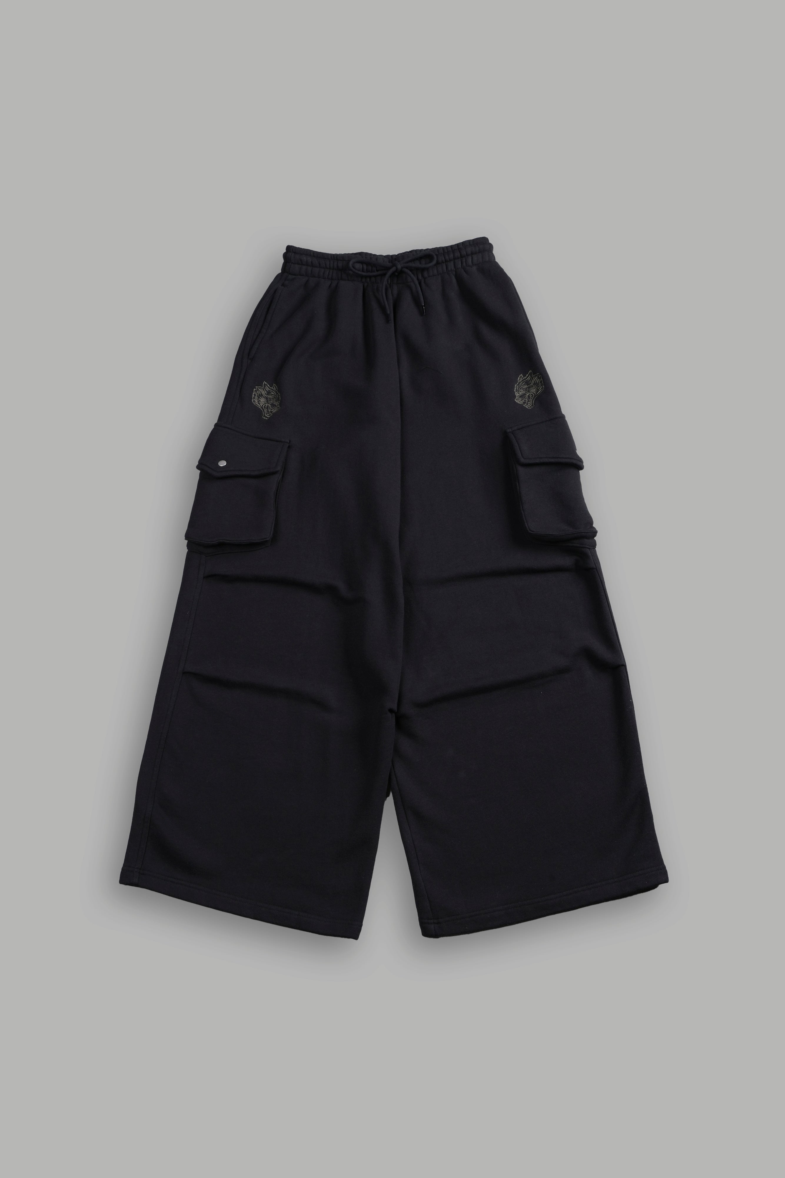 Dual Mia Cargo Sweat Pants in Black