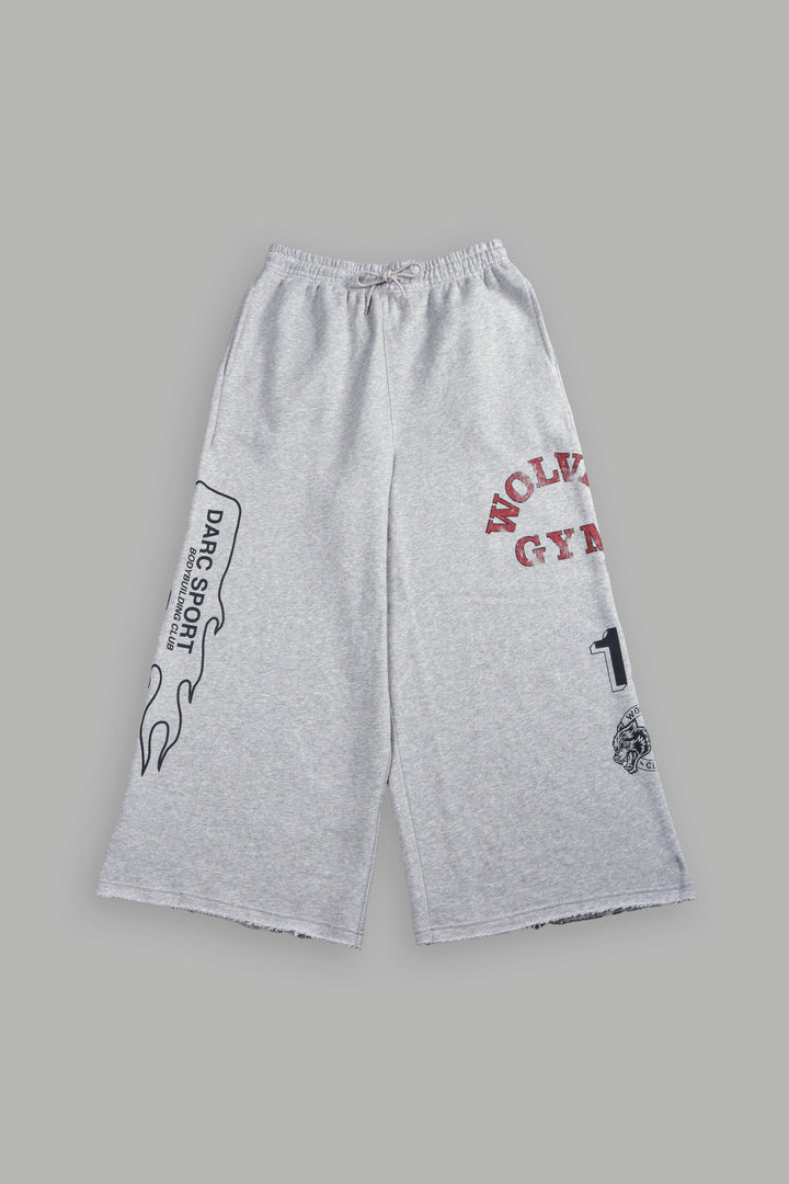 Wolves Gym V2 Oversized Omen Sweat Pants in Light Athletic Gray