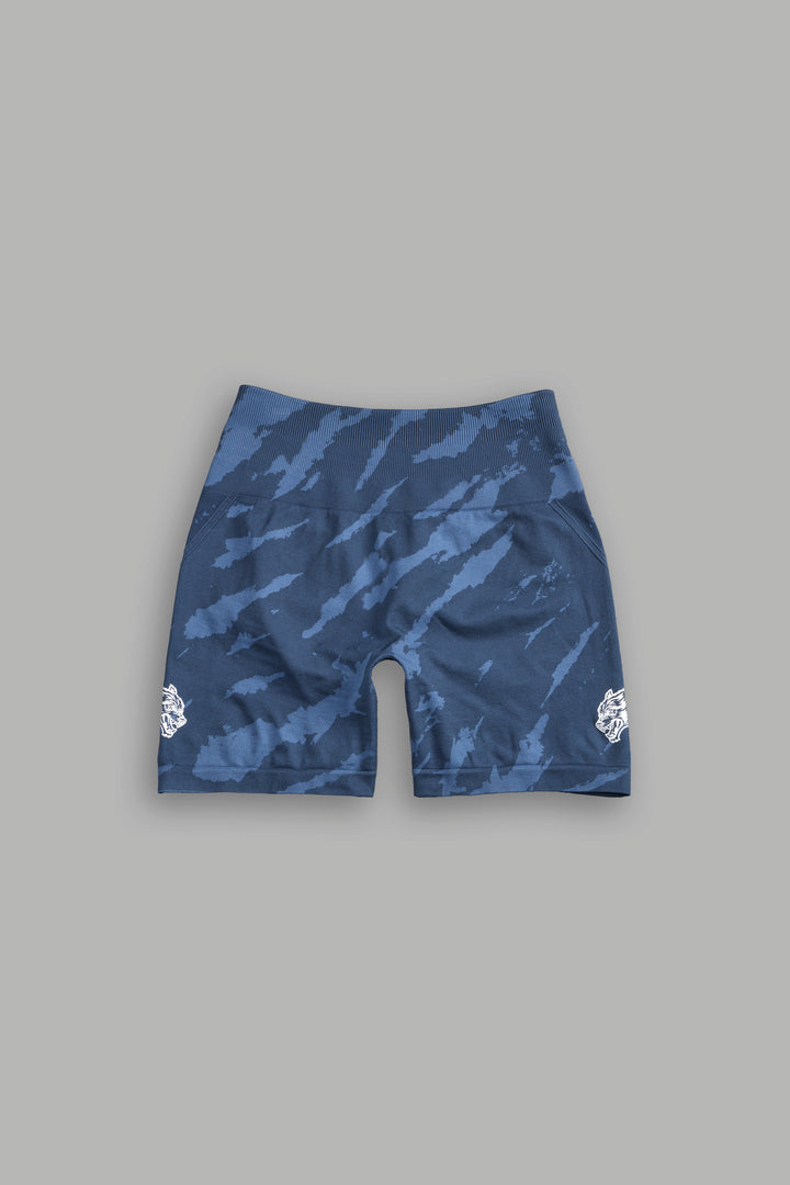 Dual Wolf Everson Seamless "Huxley" Shorts in Ocean Blue Native Camo