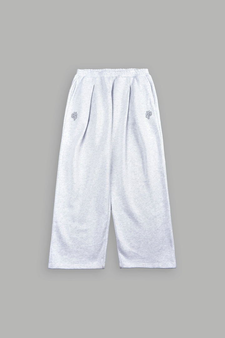 Dual Yara Pleated Sweat Pants In Super Light Athletic Gray