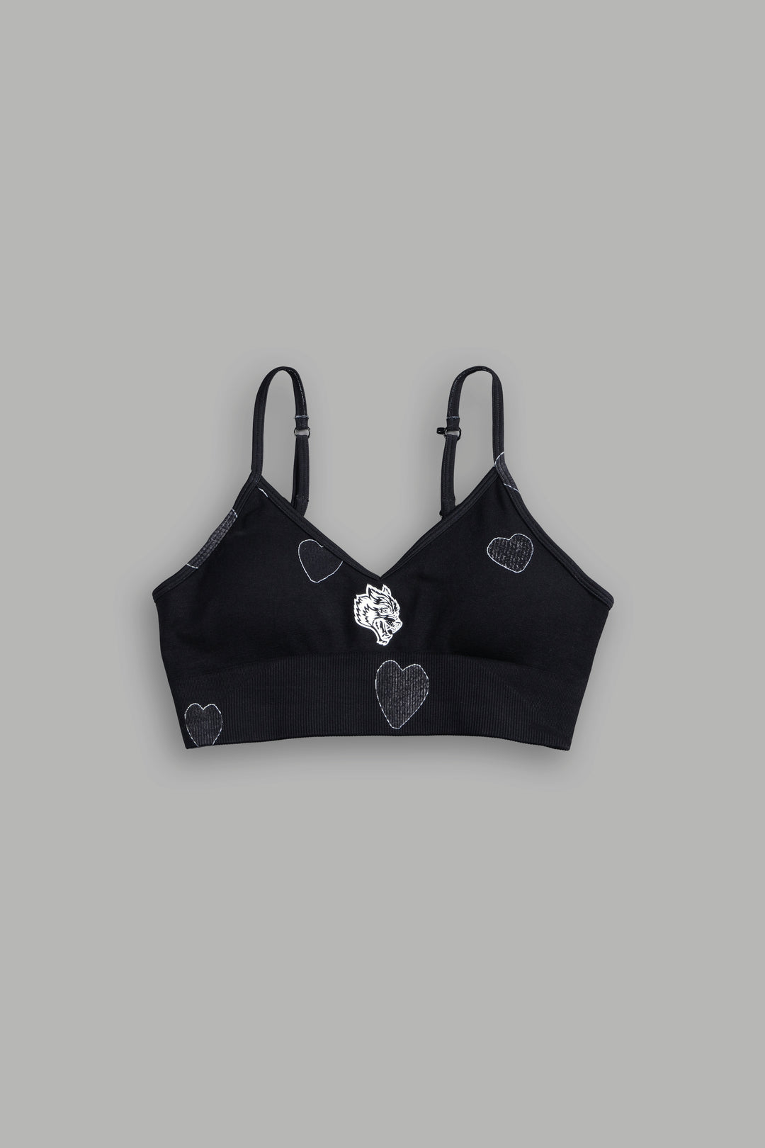 Her Energy "Everson" Seamless Sports Bra in Heart Candy Black