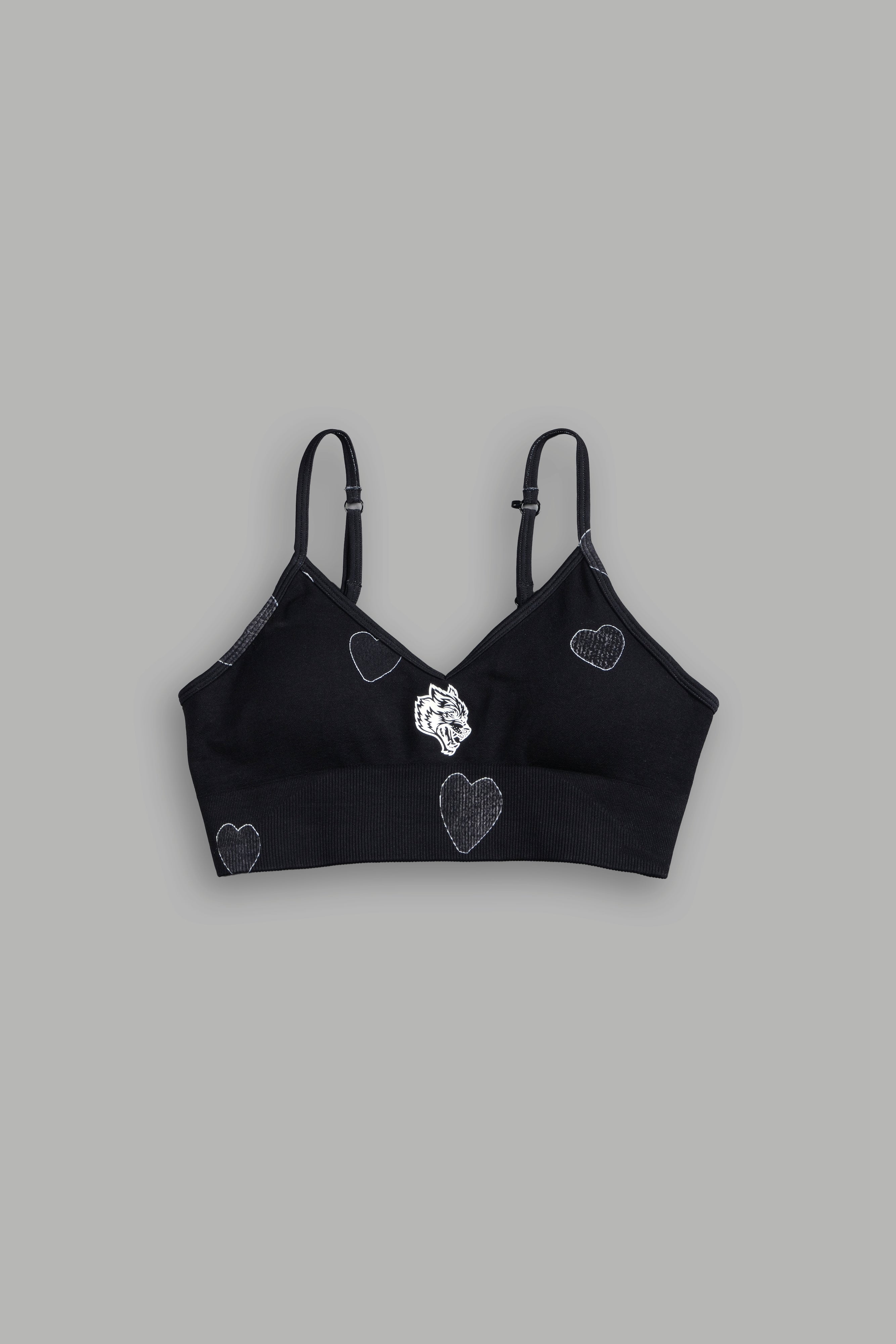 Her Energy "Everson" Seamless Sports Bra in Heart Candy Black