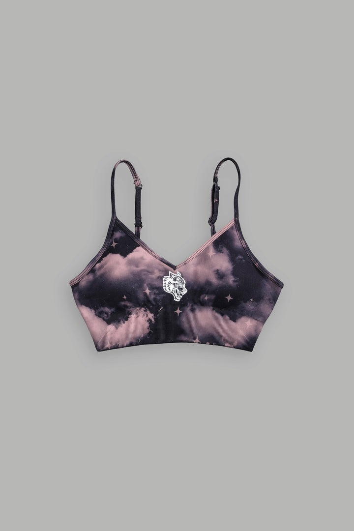 Single Wolf "Everson Seamless" Sports Bra in Black Desert Night Sky
