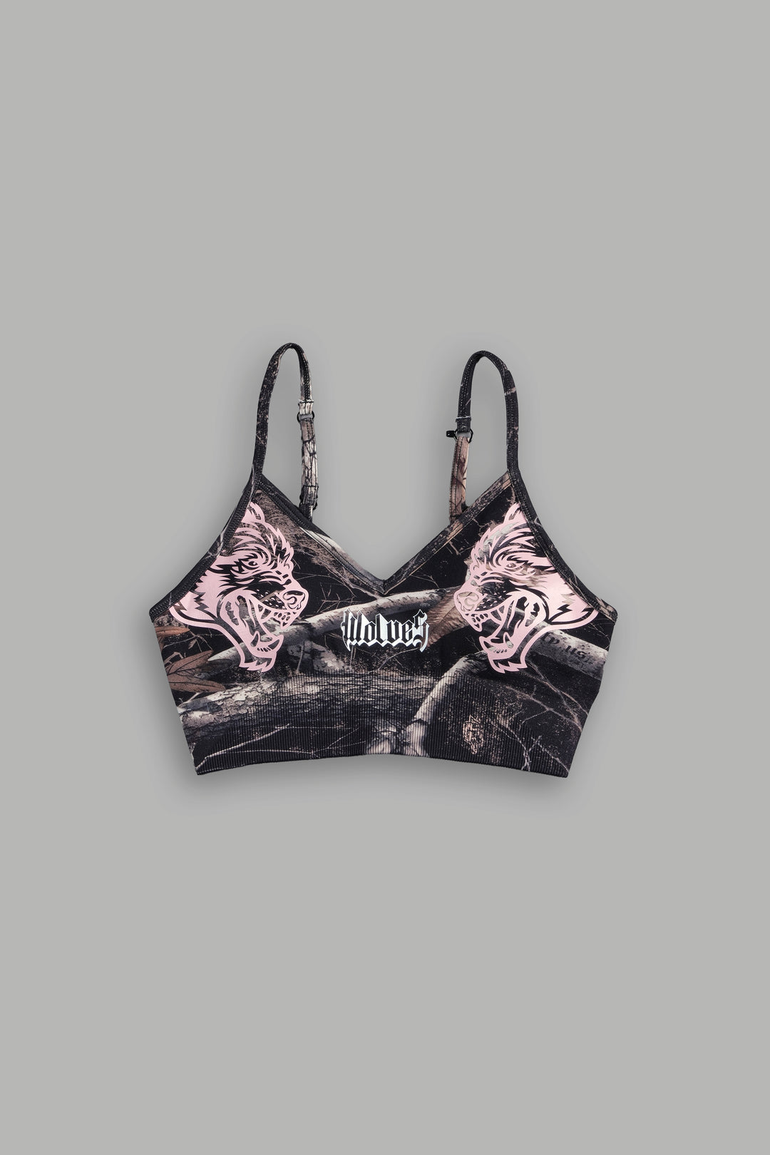 Our Passion "Everson Seamless" Sports Bra in Darc Brown Woodland Camo